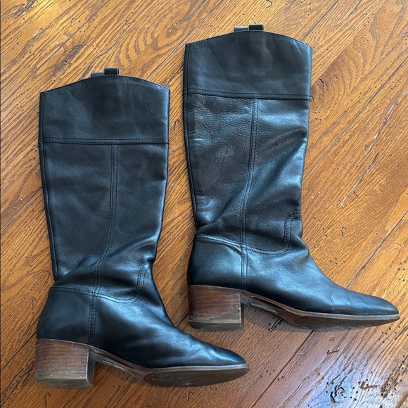Louise et Cie Lo-Verrah Boots Women’s Black Leather Heeled Riding Size 8 - Picture 4 of 11